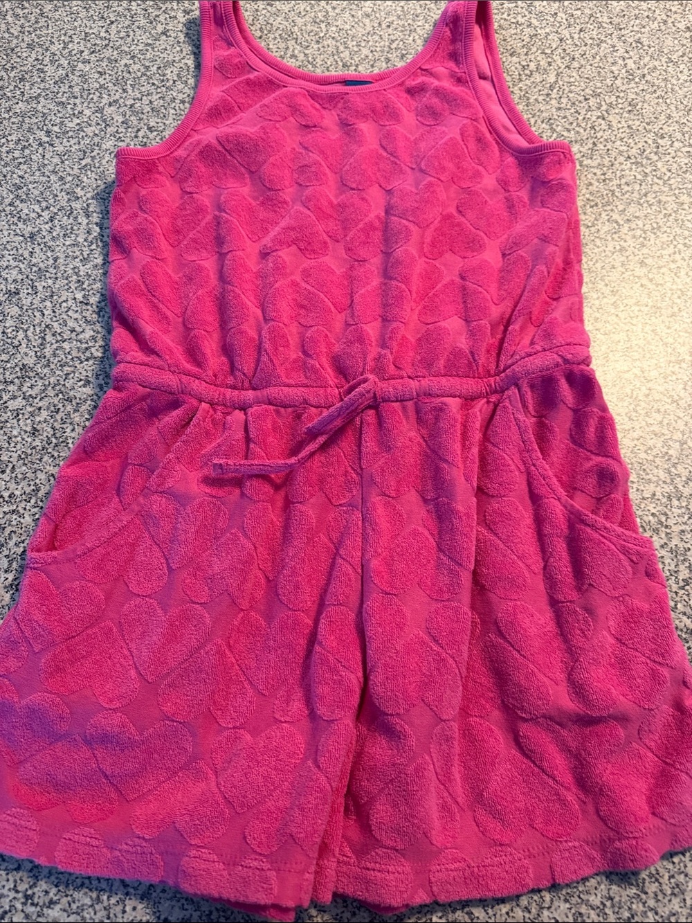 Old Navy Kids Pink Heart Terry Romper - 10/12